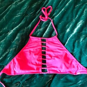 VS PINK hot pink halter swim top